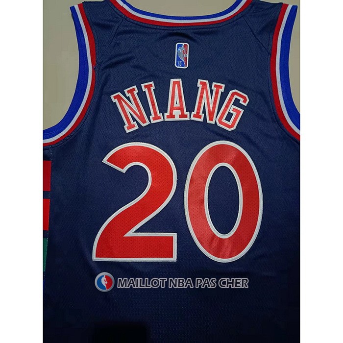 Maillot Philadelphia 76ers Georges Niang NO 20 Ville 2021-22 Bleu